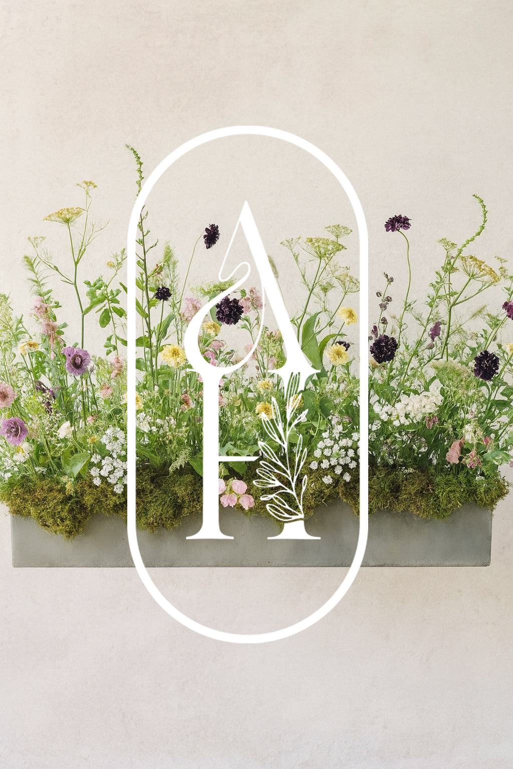 Concrete Trough Handmade Silk Wild Flower Box Cottage Garden