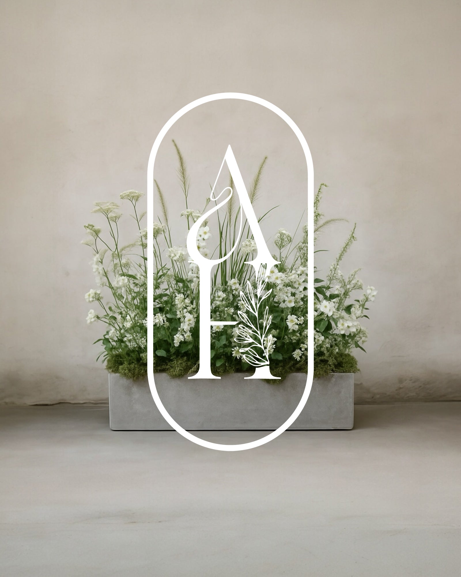 Concrete Trough Handmade Silk Wild Flower Box