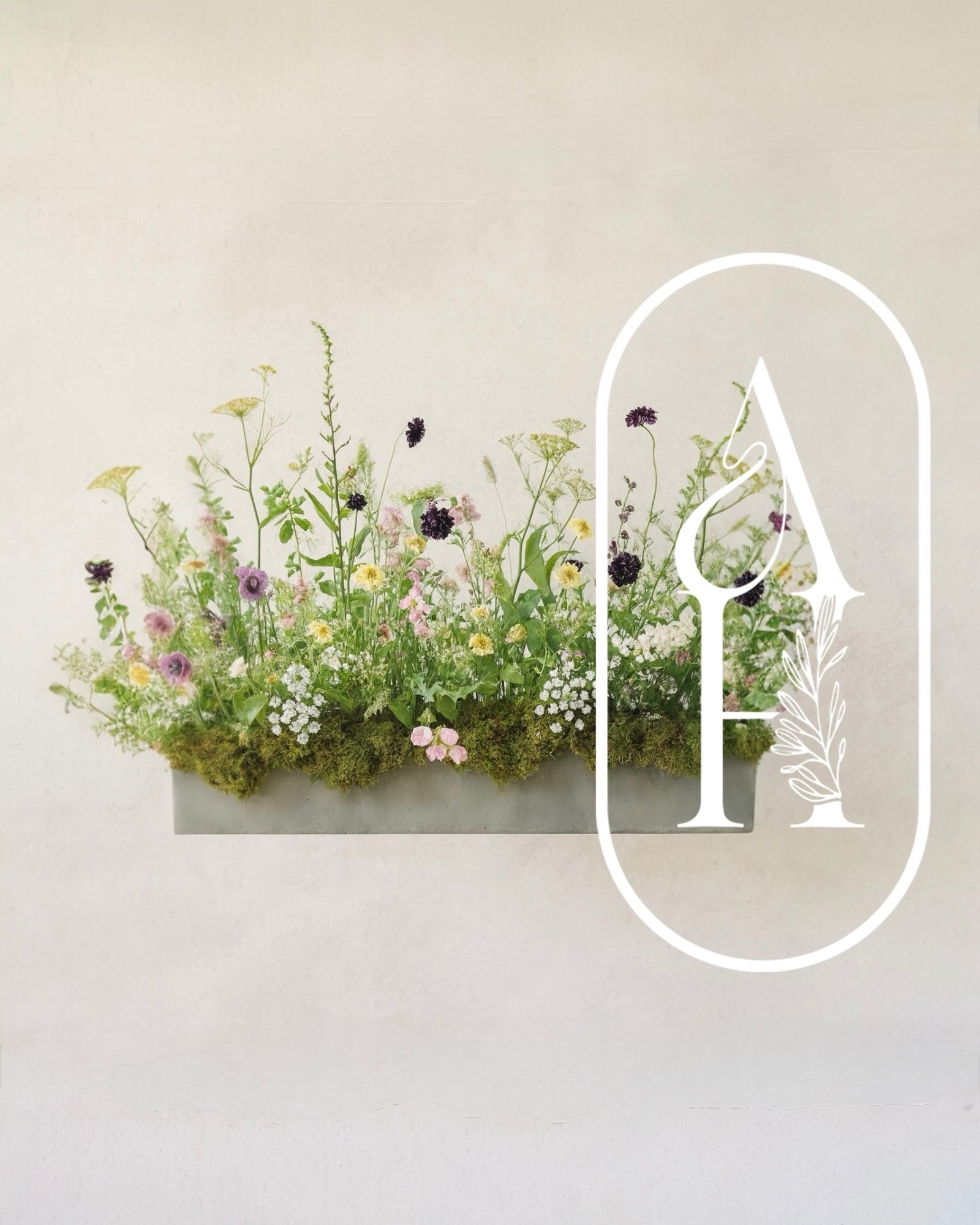 Concrete Trough Handmade Silk Wild Flower Box Cottage Garden